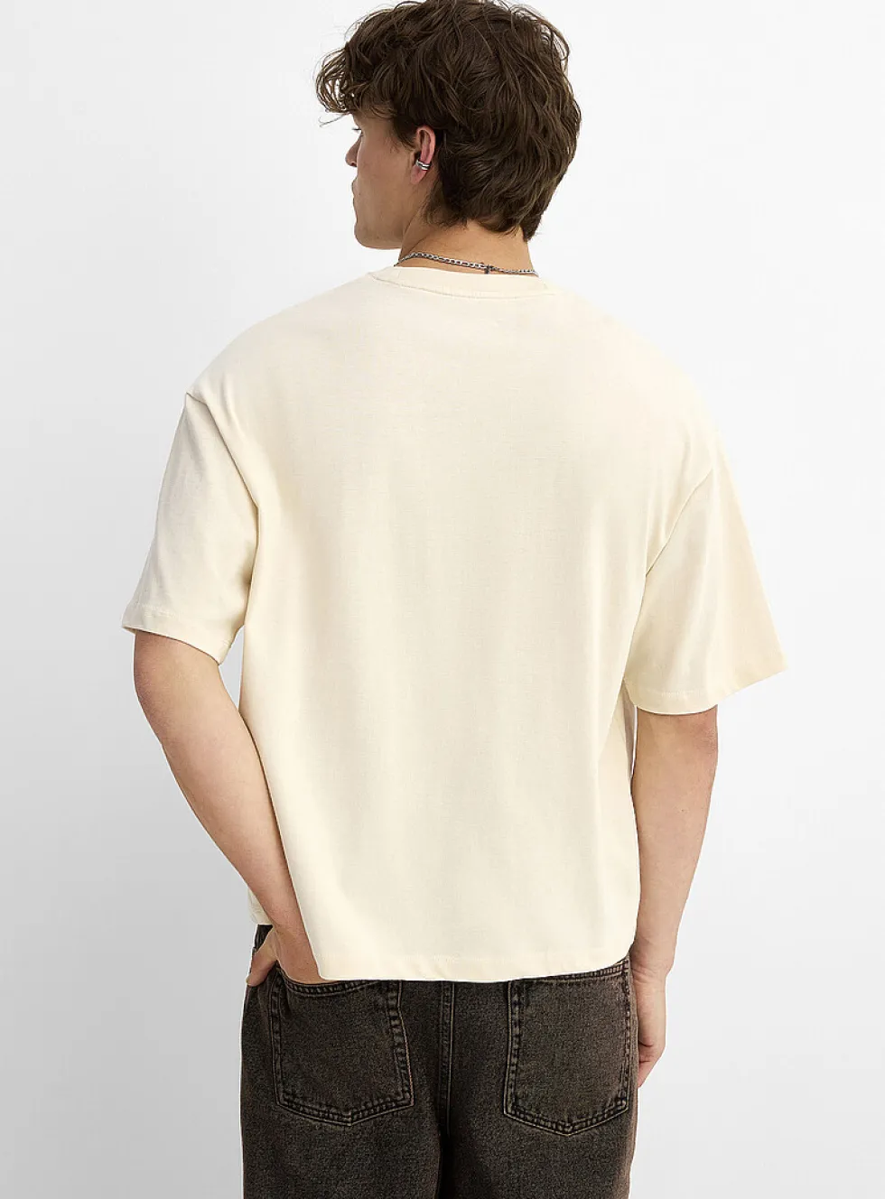 D embroidery crew-neck T-shirt