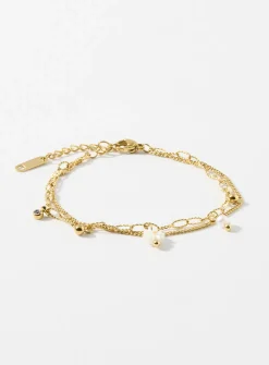 Daisy double-chain bracelet