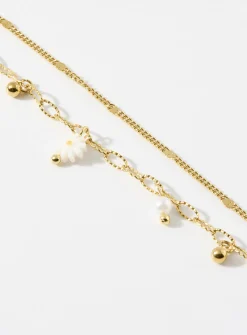 Daisy double-chain bracelet