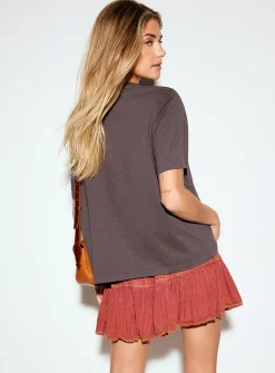 Decorated print loose boxy-fit T-shirt