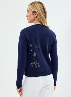 Delicate embroidery 100% cotton cardigan