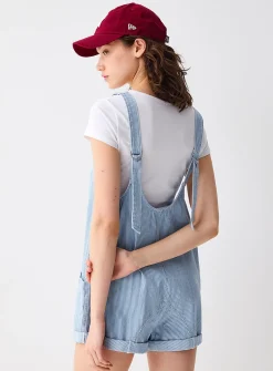 Denim carpenter romper