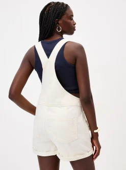 Denim overall shorts