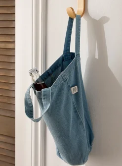 Denim wine bottle bag