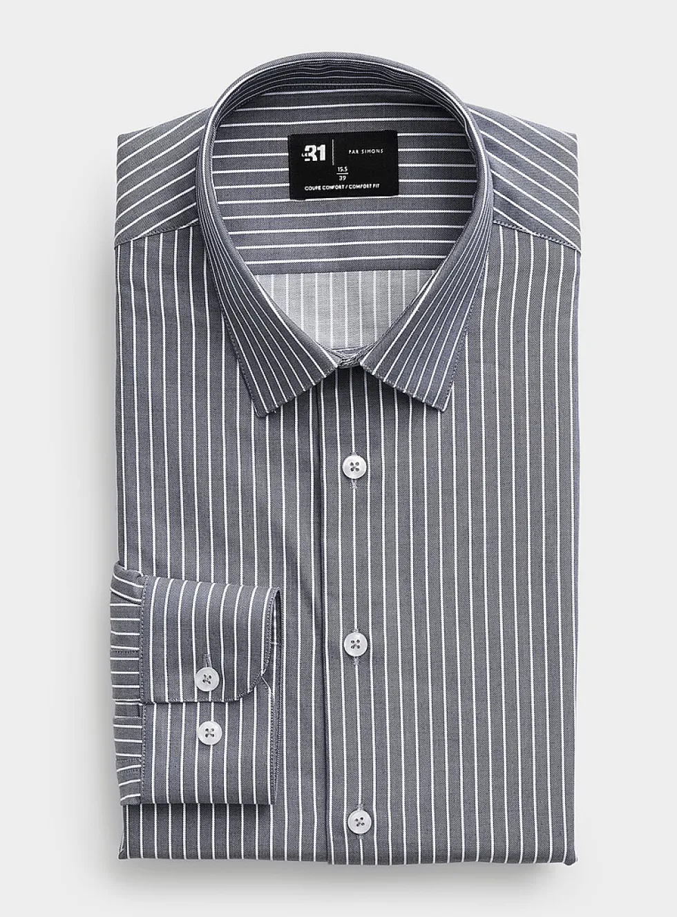 Denim-blue striped shirt