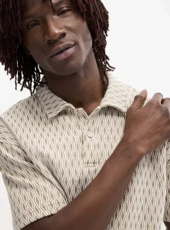 Diamond jacquard polo
