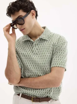 Diamond jacquard polo