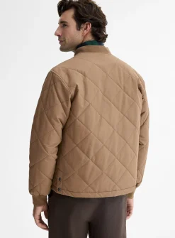 Diamond quilted bomber jacket