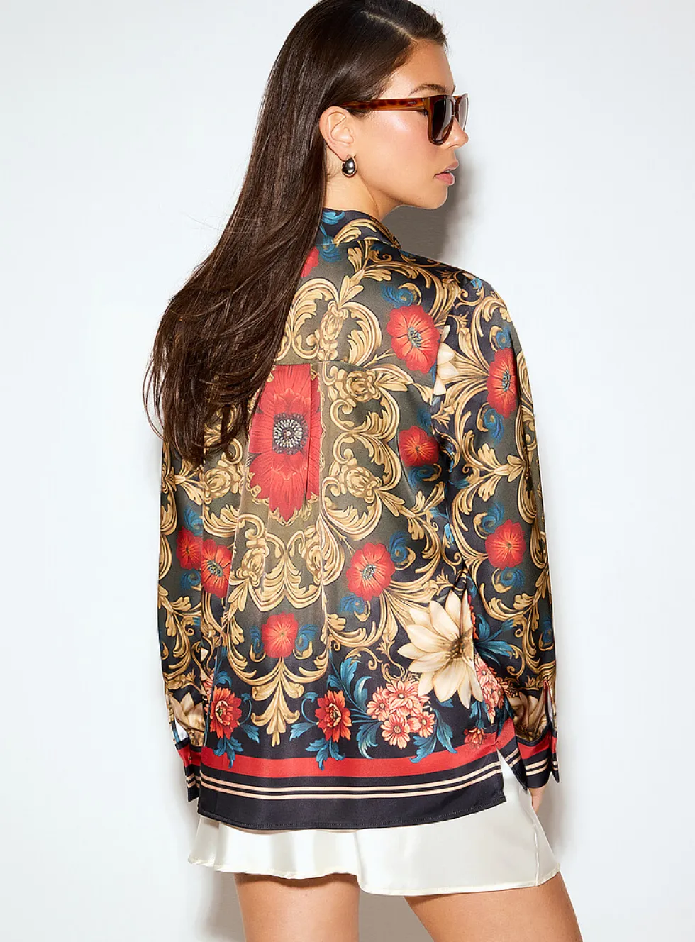 Double-faced satin shirt