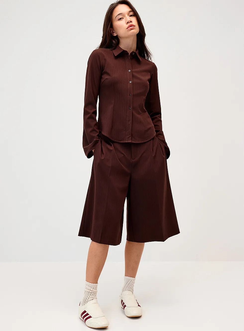 Double-pleated dress Bermuda short