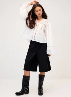 Double-pleated dress Bermuda short