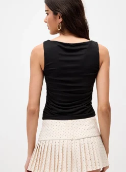 Draped boat-neck cami