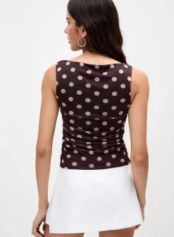 Draped boat-neck cami