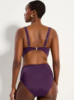 Draped crossed-look bralette bikini top