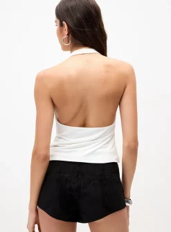 Draped halter-neck cami