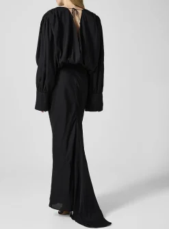Draped lightweight chiffon dress