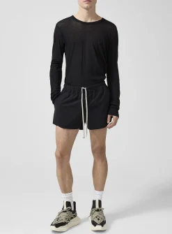 Drawcord waist boxer-style swimtrunk