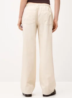 Drawcord-waist wide-leg jean