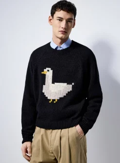 Duck jacquard sweater