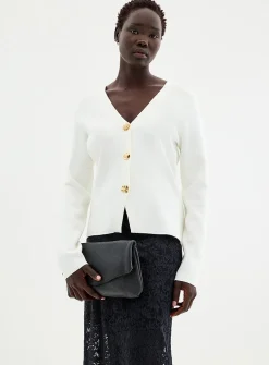 Eclectic golden buttons fitted cardigan