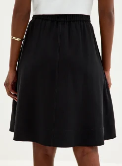 Elastic waistband flared skirt
