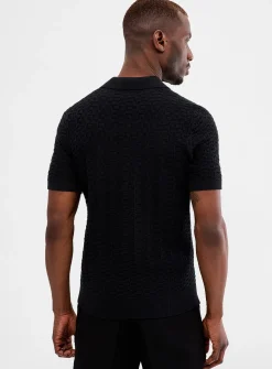 Embossed jacquard polo