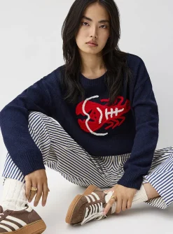 Embroidered lobster sweater