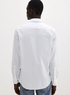Embroidered logo poplin shirt