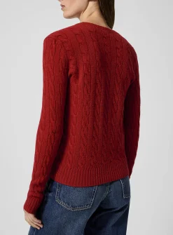 Embroidered logo wool and cashmere sweater