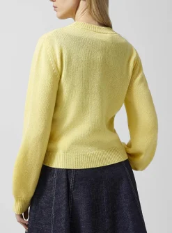 Embroidered patch pure cashmere sweater