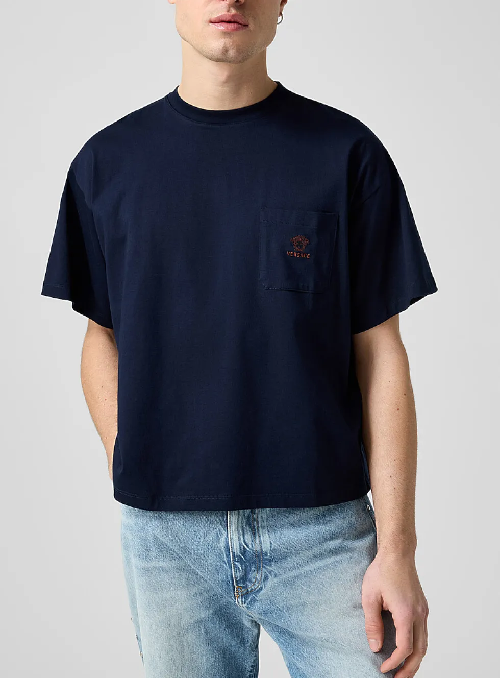Embroidered pocket boxy-fit T-shirt
