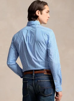 Embroidered rider stretch poplin shirt