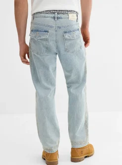 Embroidered side-band jean