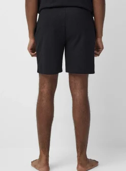 Embroidered-logo waffle pyjama short