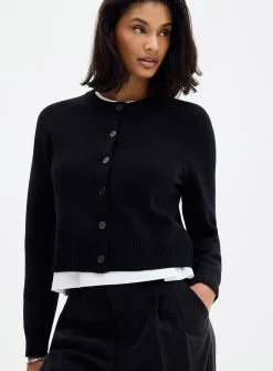 Essential solid boxy-fit cardigan