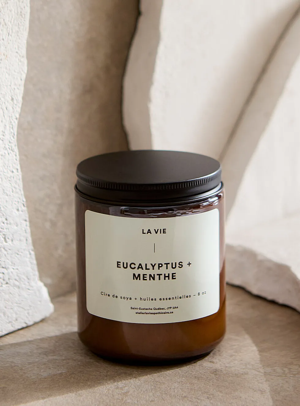 Eucalyptus and mint scented candle