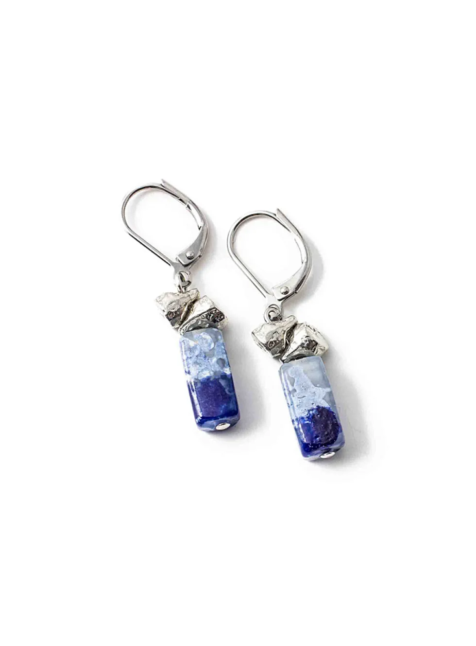 Euzèbe glass and pebbles earrings