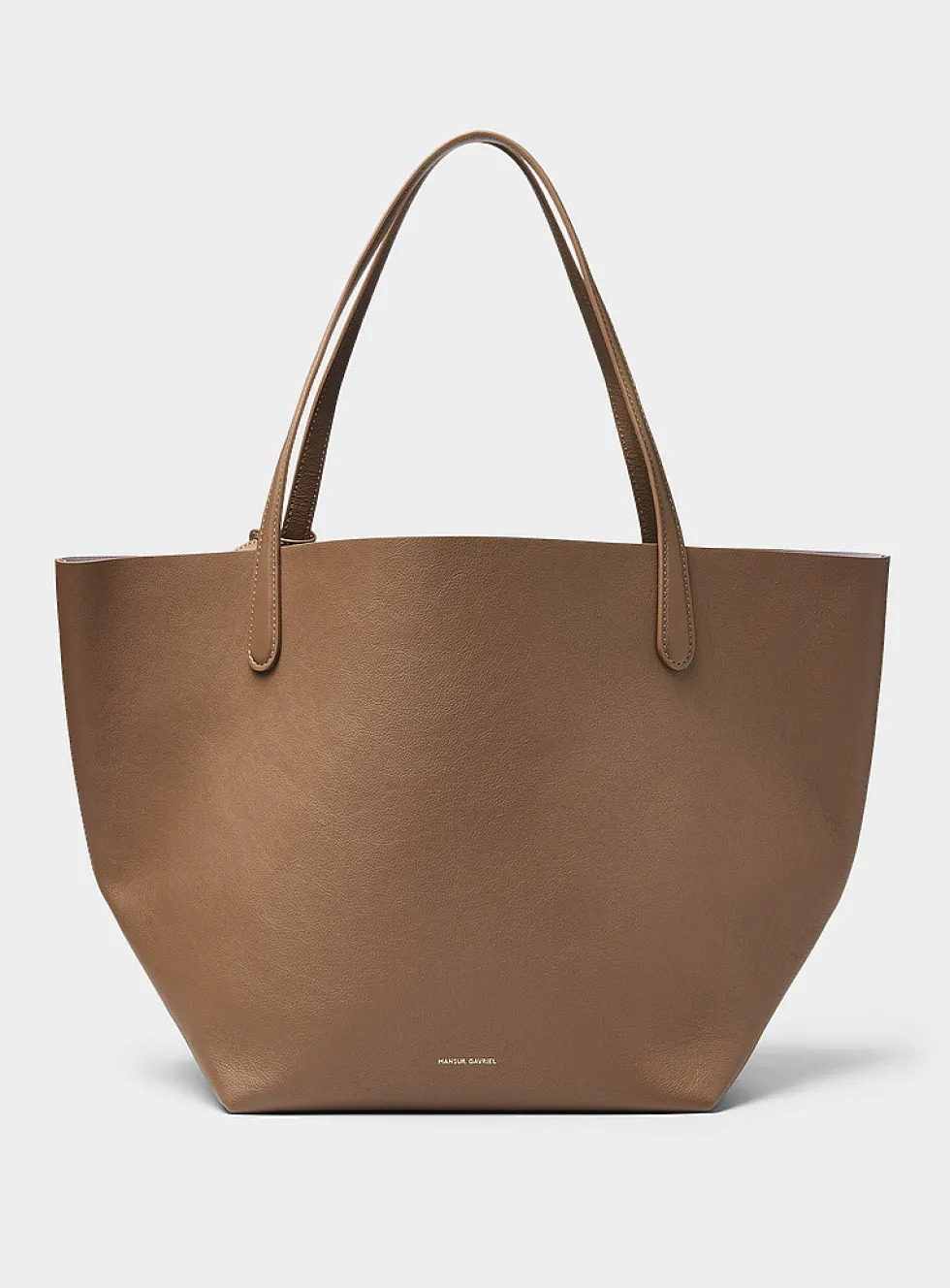 Everyday brown grained leather XL tote bag