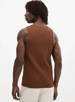 Exotic embroidery ribbed tank