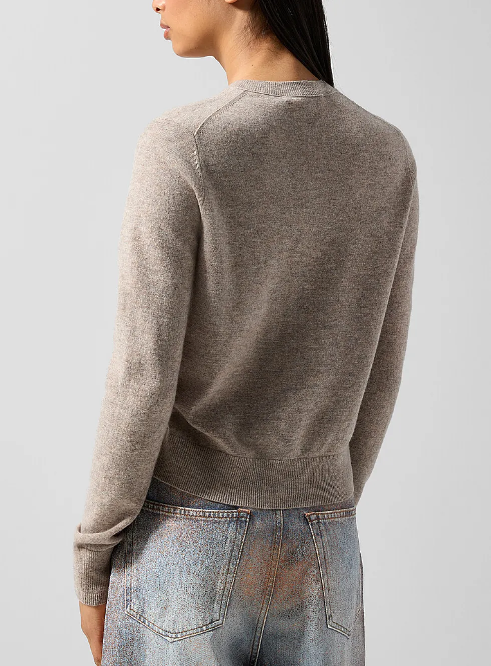 Face patch wool cardigan
