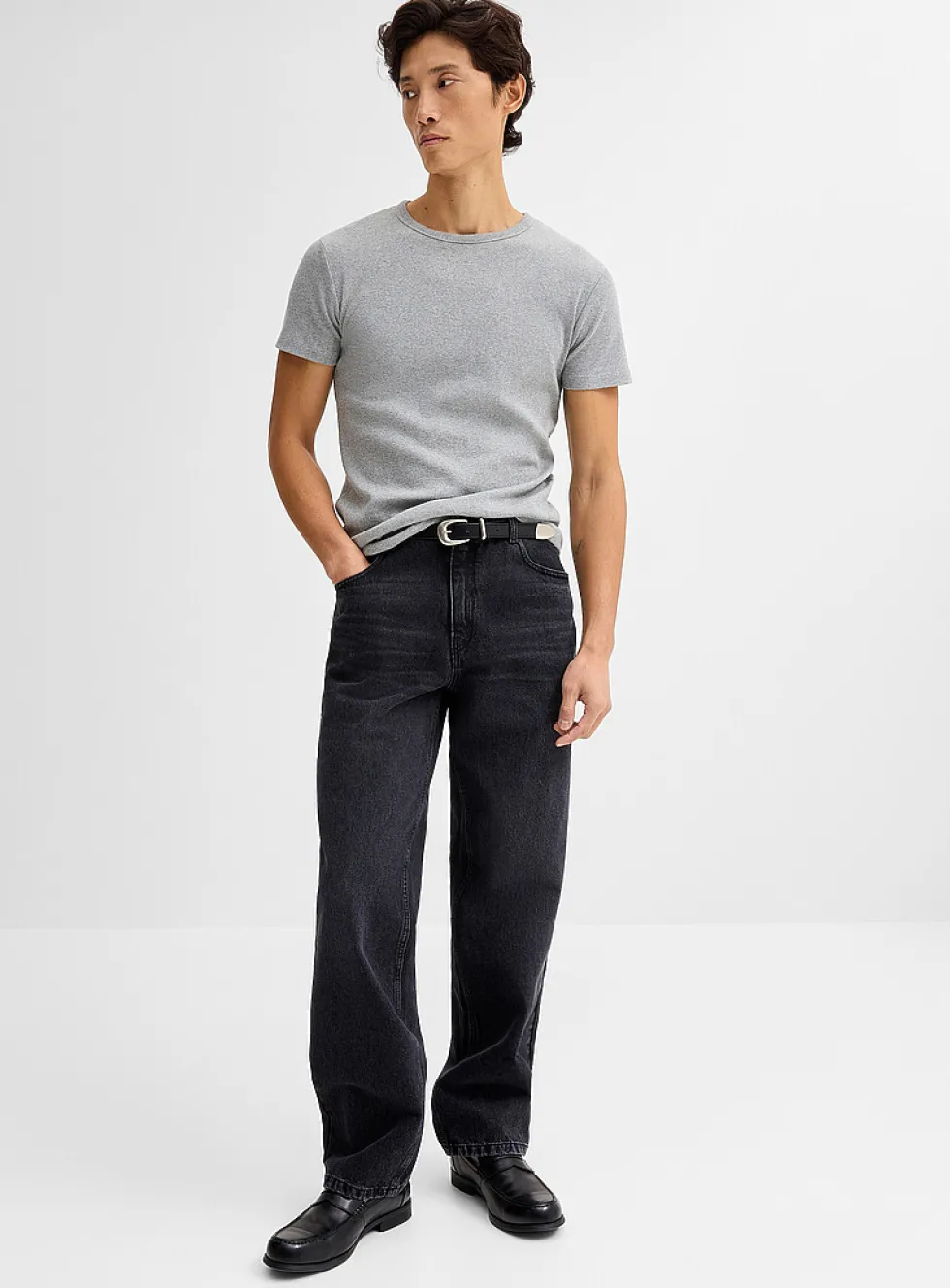 Faded black jean