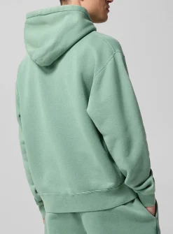 Faded sage hooded zip-up sweatshirt