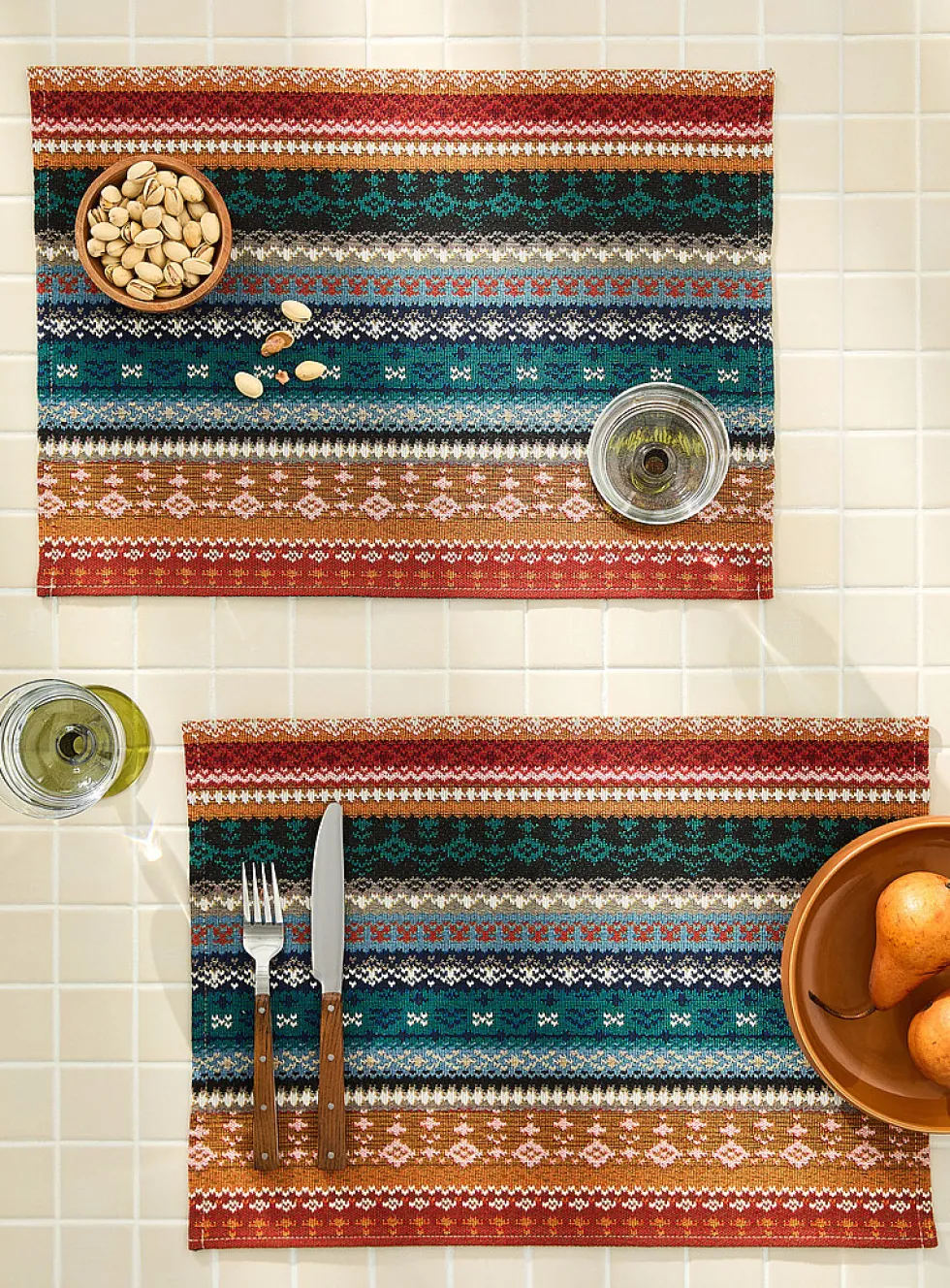 Fair Isle tapestry placemats