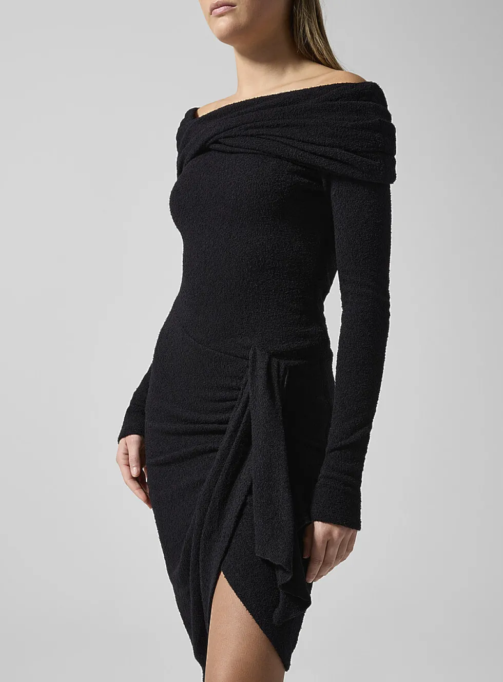 Fatene blouclé jersey draped dress