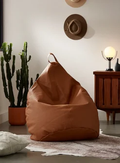 Faux-leather beanbag chair