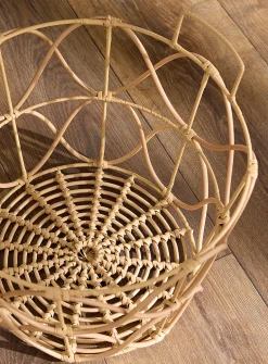 Faux-rattan mosaic basket