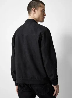 Faux-suede bomber jacket