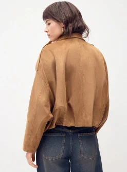 Faux-suede loose jacket