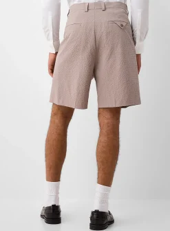 Fery pleated seersucker Bermudas