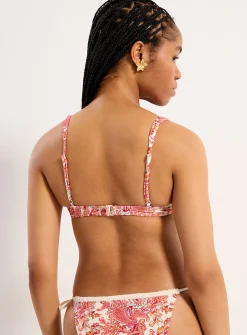 Fine lace-trim balconette bikini top